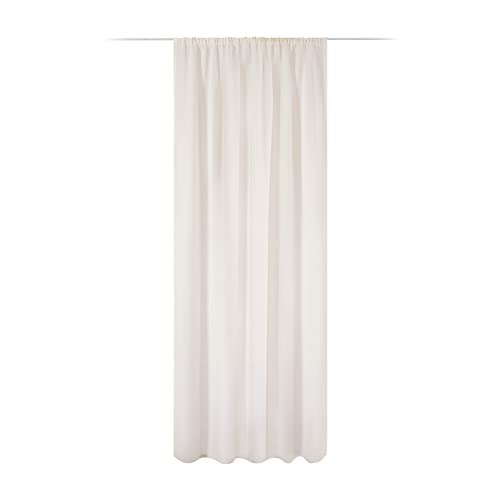 JEMIDI Vorhang transparent 140x245cm - Gardine mit Kräuselband Universalband - 100% Polyester Schal lang für Wohnzimmer Schlafzimmer - Champagner von JEMIDI