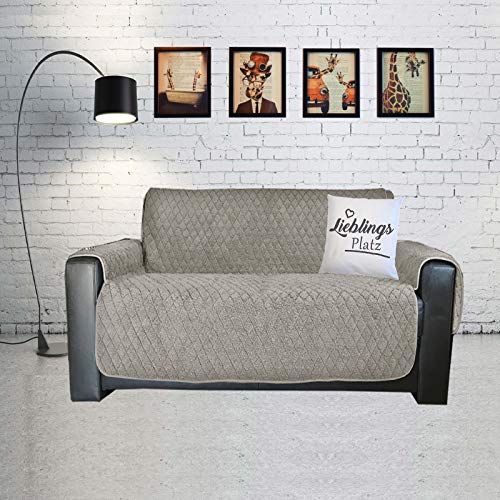 JEMIDI Sherpa Schonbezug Sesselschutz Schutzbezug Sofahusse Sessel Schoner Sofabezug Sofaschonbezug Sofa Überwurf Sofa Überdecke für 2 Sitzer (Beige) von JEMIDI