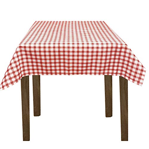 JEMIDI Stofftischdecke für Bistrotische Tischdecke kariert Tischdecken Decke Tisch Tischdecken 135cm x 135cm Rot Karo von JEMIDI