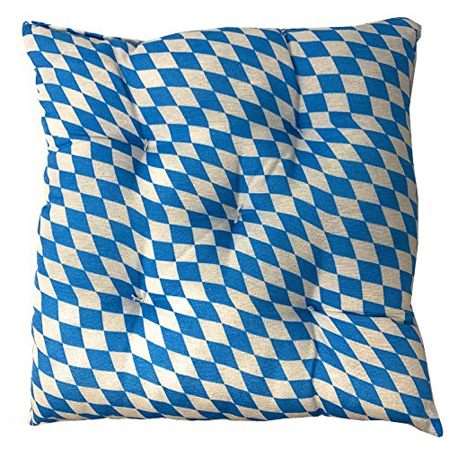 JEMIDI Stuhlkissen Stuhl Sitzkissen 40cm x 40cm x 8cm stark gepolstert für Indoor und Outdoor 1 Stück Bayrische Raute von JEMIDI