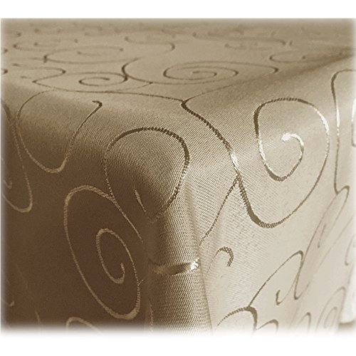 JEMIDI Tischdecke Ornamente Seidenglanz Edel Tisch Decke Tafeldecke 31 Größen und 7 Farben Cappuccino 110x110 von JEMIDI