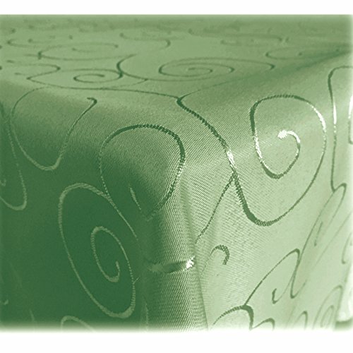 JEMIDI Tischdecke Ornamente Seidenglanz Edel Tisch Decke Tafeldecke 31 Größen und 7 Farben Hellgrün 130x160 von JEMIDI