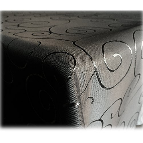 JEMIDI Tischdecke Ornamente Seidenglanz Edel Tisch Decke Tafeldecke 31 Größen und 7 Farben Schwarz 130x160 von JEMIDI