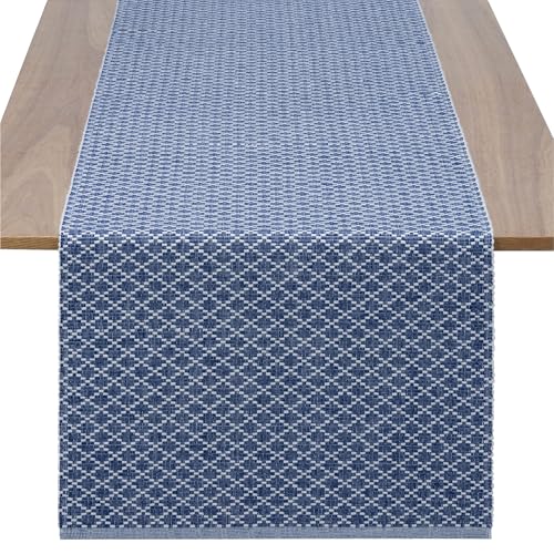 JEMIDI Tischläufer modern Blau 40x240cm - 100% Baumwolle - Moderne Tischläufer - Oeko-Tex Zertifiziert - Stoff Tischläufer - Table Runner Extra Lang - Maschinenwaschbar von JEMIDI
