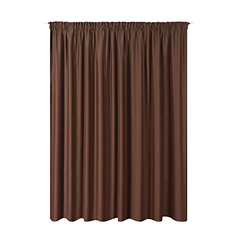 JEMIDI Vorhang blickdicht 300x245cm - Gardine mit Kräuselband Universalband - 100% Polyester Schal lang für Wohnzimmer Schlafzimmer - dunkelbraun von JEMIDI