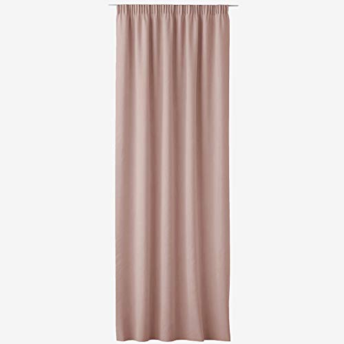 JEMIDI Vorhang Blickdicht 140x250cm - Gardine mit Kräuselband Universalband - 100% Polyester Schal lang für Wohnzimmer Schlafzimmer - Altrosa von JEMIDI