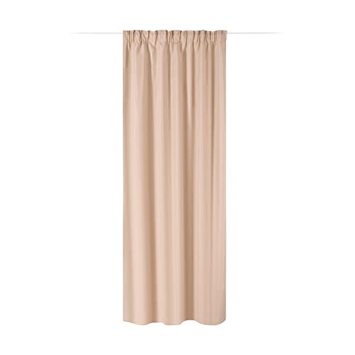 JEMIDI Vorhang Blickdicht 140x250cm - Gardine mit Kräuselband Universalband - 100% Polyester Schal lang für Wohnzimmer Schlafzimmer - beige von JEMIDI