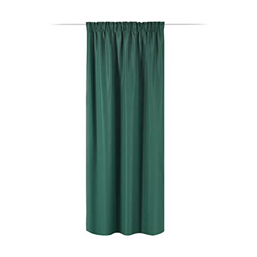 JEMIDI Vorhang blickdicht 140x250cm - Gardine mit Kräuselband Universalband - 100% Polyester Schal lang für Wohnzimmer Schlafzimmer - grün von JEMIDI