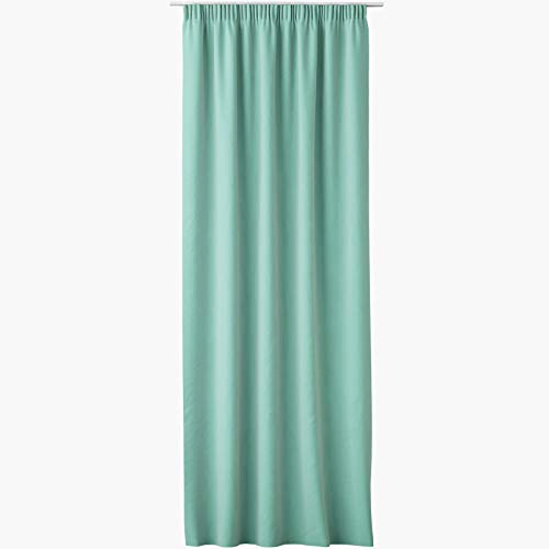 JEMIDI Vorhang Blickdicht 140x250cm - Gardine mit Kräuselband Universalband - 100% Polyester Schal lang für Wohnzimmer Schlafzimmer - Mint von JEMIDI
