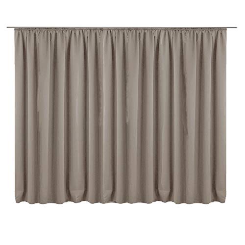 JEMIDI Vorhang blickdicht 300x245cm - Gardine mit Kräuselband Universalband - 100% Polyester Schal lang für Wohnzimmer Schlafzimmer - hellbraun von JEMIDI