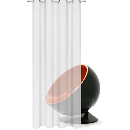 JEMIDI Vorhang halbtransparent 140x245cm - Gardine mit Ösen Anbringung - Ösenschal Dekoschal 100% Polyester lang für Wohnzimmer Schlafzimmer von JEMIDI