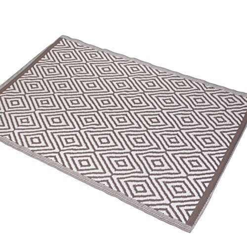 JEMIDI XL XXL Outdoor Außen Terrassen Teppich Terrassentepiche Outdoorteppich Balkonteppich Matte Dekoteppich Außenbereich für draußen Außen Witterungsbeständig Eckig 150x210cm Raute Schokobraun von JEMIDI