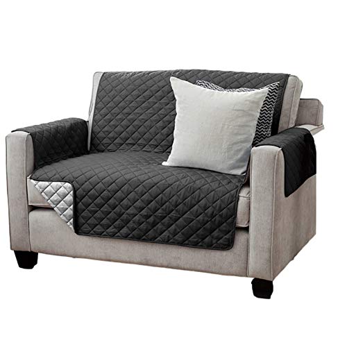 JEMIDI Sesselschoner Schonbezug Sesselschutz Schutzbezug in toller Qualität Sessel Schoner Sofabezug Sofaschonbezug Sofa Überwurf Sofa Varianten / 2 Sitzer Schwarz/Anthrazit von JEMIDI