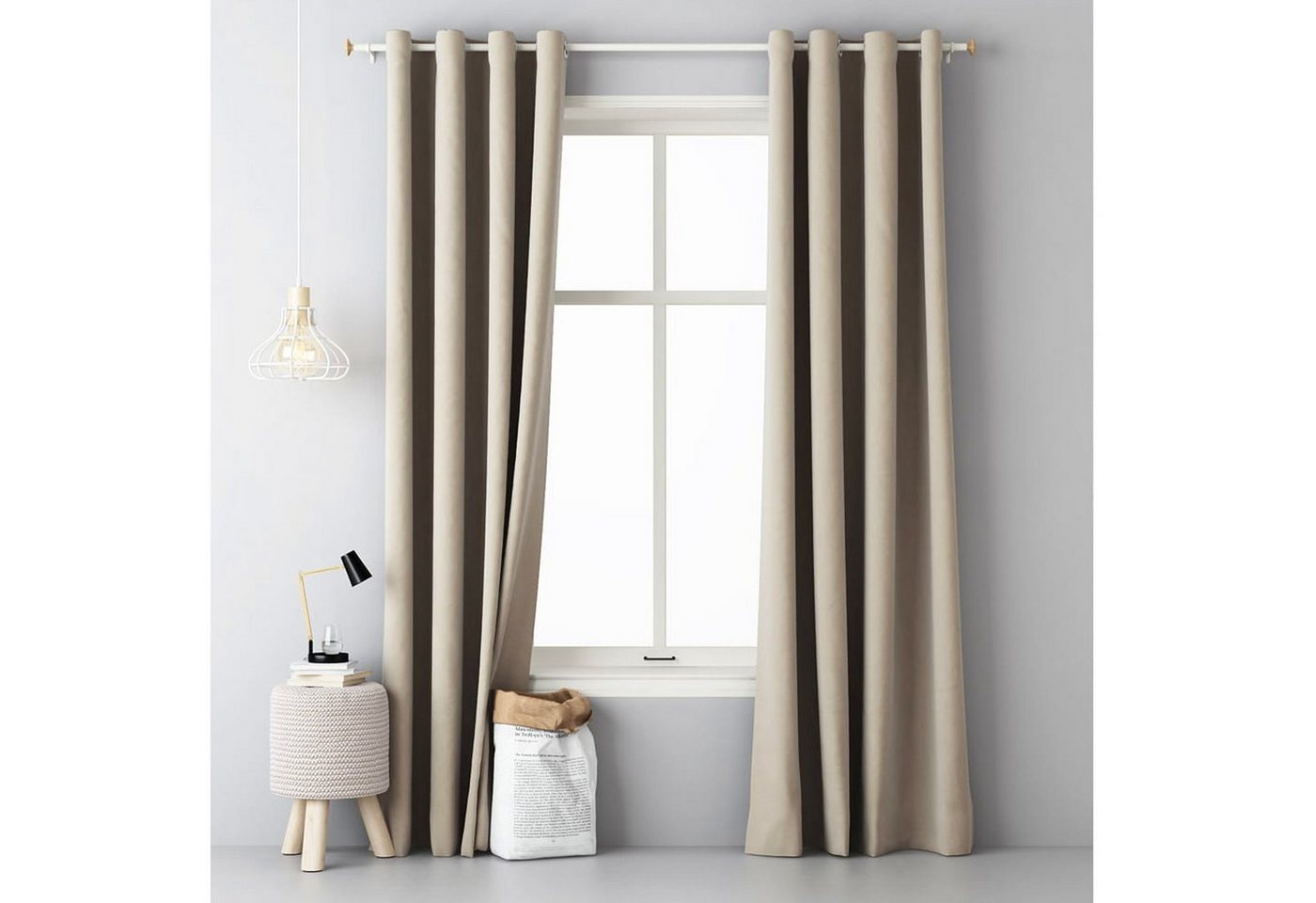 Vorhang Blickdichte Tischdecke 140x250cm mit Ösen in Beige, JEMIDI, (1 St) von JEMIDI