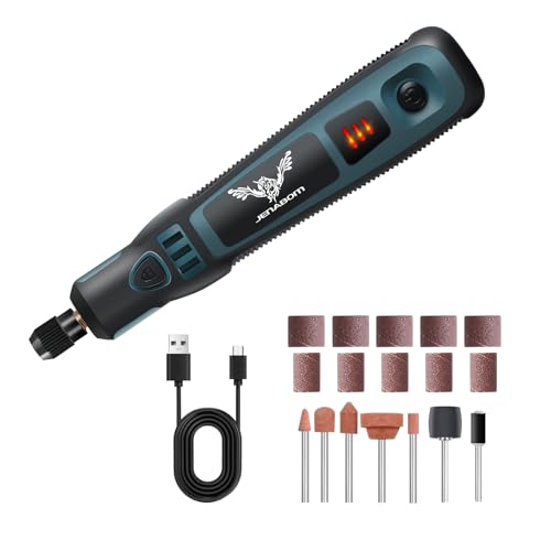 JENABOM Mini Akku Rotationswerkzeug Multifunktionswerkzeug 3 Gang Kit mit 15 Zubehörteilen 3,6V Mehrzweck Power Rotationswerkzeug zum Schleifen, Polieren, Bohren, Ätzen, Gravieren, DIY Handwerk JENABOM Mini Akku Rotationswerkzeug Multifunktionswerkzeug 3 Gang Kit mit 15 Zubehörteilen 3,6V Mehrzweck Power Rotationswerkzeug zum Schleifen, Polieren, Bohren, Ätzen, Gravieren, DIY Handwerk von JENABOM