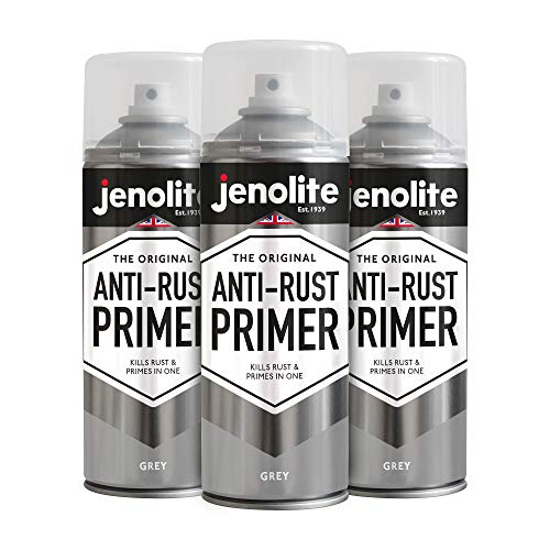 JENOLITE Anti-Rost-Grundierungslack-Aerosol | GRAU | Hochleistungsschutzgrundierung für Metall | Schutz vor Rost und Korrosion | 3 x 400 ml von JENOLITE