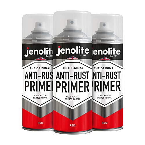 JENOLITE Anti-Rost-Grundierungslack-Aerosol | ROT | Hochleistungsschutzgrundierung für Metall | Schutz vor Rost und Korrosion | 3 x 400 ml von JENOLITE