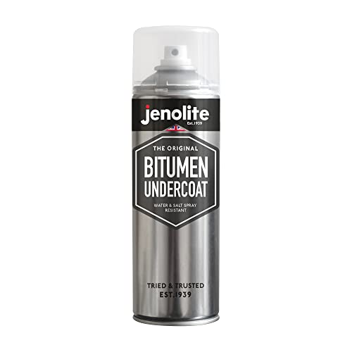 JENOLITE Bitumen-Grundierungs-Aerosolfarbe | SCHWARZ | Korrosionsschutzspray | Auto-Unterbodenversiegelung, Dachrinnenreparatur, Dachversiegelung | 500 ml von JENOLITE