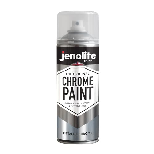 JENOLITE Chrom Spray | Glatter Metallisch-Silberner Sprühlack | Chromfarbe für Metall, Holz, Kunststoff, Keramik | Multi-Oberflächen Sprühfarbe | Für Innen- & Außenbereich Geeignet | 400ml von JENOLITE