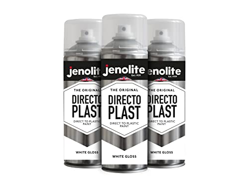 JENOLITE Directoplast Glanz-Sprühfarbe | Weiß | 3x400 ml | Sprühfarbe für viele Oberflächen | Für alle Kunststoffarten | Keine Grundierung erforderlich | RAL 9016 von JENOLITE