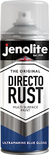 JENOLITE Directorust Glänzende Sprühfarbe | ULTRAMARINBLAU | 400ml | Spraydosen Sprühfarbe DIY | Mehrere Oberflächen Glanzfarbe: Holz, Metall, Kunststoff, Keramik, verrostete Oberflächen | RAL5002 von JENOLITE