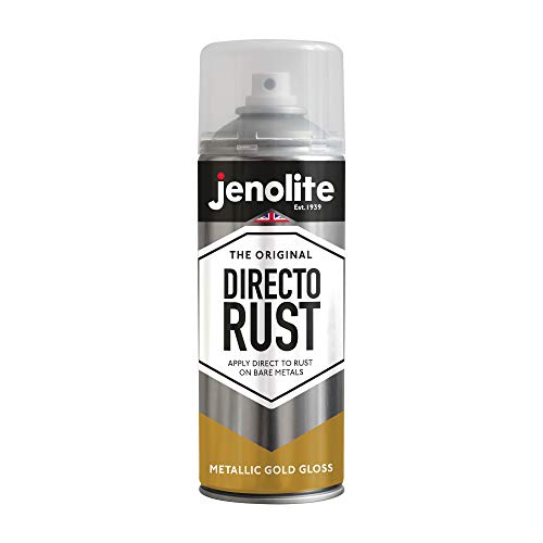 JENOLITE Directorust Gold Sprühfarbe – direkt auf Rost auftragen – Grundierung, Unterlack und Decklack – Glanz – 400 ml von JENOLITE