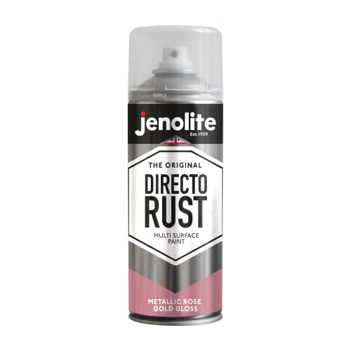 JENOLITE Directorust Metallic Rose Gold Gloss Sprühfarbe, direkt auf Rost auftragen, Grundierung, Unterwolle und Decklack, 400 ml von JENOLITE