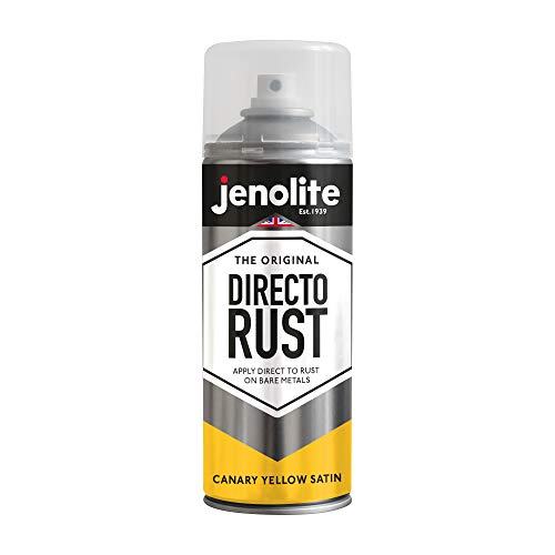 JENOLITE Directorust Seidenmatte/Satin Sprühfarbe | Kanariengelb | 400ml | Direkt-zu-Rost-Sprühfarbe für Metall, Kunststoffe und Holz | Satin-Sprühfarbe für Innen und außen | RAL1018 von JENOLITE