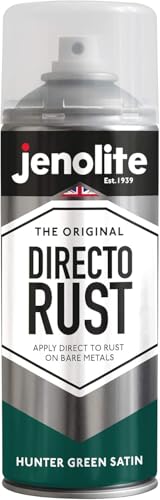 JENOLITE Directorust Seidenmatte/Satin Sprühfarbe | Jägergrün | 400ml | Direkt-zu-Rost-Sprühfarbe für Metall, Kunststoffe und Holz | Satin-Sprühfarbe für Innen und außen | RAL6028 von JENOLITE