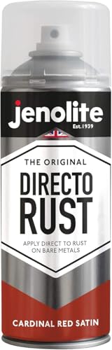 JENOLITE Directorust Seidenmatte/Satin Sprühfarbe | Kardinalrot | 400ml | Direkt-zu-Rost-Sprühfarbe für Metall, Kunststoffe und Holz | Satin-Sprühfarbe für Innen und außen | RAL3001 von JENOLITE