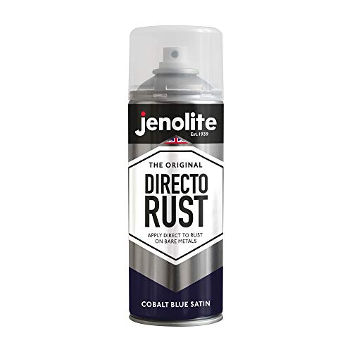 JENOLITE Directorust Seidenmatte/Satin Sprühfarbe | Kobaltblau | 400ml | Direkt-zu-Rost-Sprühfarbe für Metall, Kunststoffe und Holz | Satin-Sprühfarbe für Innen und außen | RAL5013 von JENOLITE