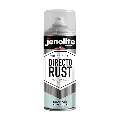 JENOLITE Directorust Satinfarbe | ENTENEI BLAU | Sprühfarbe für mehrere Oberflächen | Zur Verwendung auf Holz, Metall, Kunststoff, Keramik, Verrosteten Oberflächen | 400ml | BS 16C33 von JENOLITE