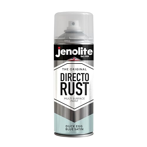 JENOLITE Directorust Seidenmatte/Satin Sprühfarbe | Enteneiblau | 400ml | Direkt-zu-Rost-Sprühfarbe für Metall, Kunststoffe und Holz | Satin-Sprühfarbe für Innen und außen | BS16C33 von JENOLITE