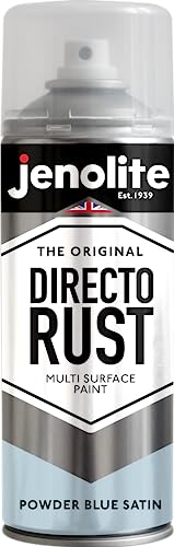 JENOLITE Directorust Seidenmatte/Satin Sprühfarbe | Puderblau | 400ml | Direkt-zu-Rost-Sprühfarbe für Metall, Kunststoffe und Holz | Satin-Sprühfarbe für Innen und außen | RAL2408010 von JENOLITE