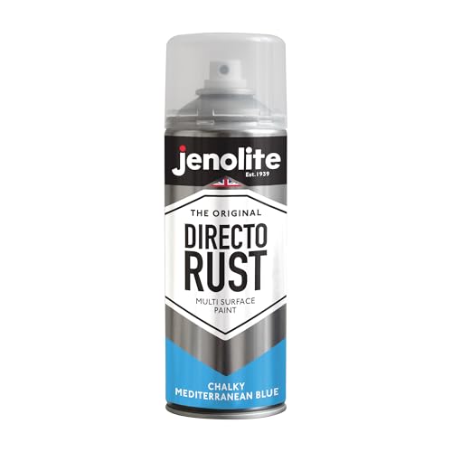 JENOLITE Directorust Sprühfarbe mit Kreide-Finish | MITTELMEERBLAU | 400ml | Sprühfarbe mit Kreideoptik für verschiedene Oberflächen | Für Innen- & Außenbereich | von JENOLITE