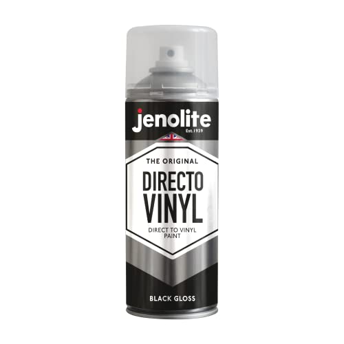 JENOLITE Directovinyl Lack glänzend schwarz – 400 ml – flexibler Stofflack, ideal für Autositze und Polster – geeignet für Vinyl, Leder, die meisten Stoffe von JENOLITE