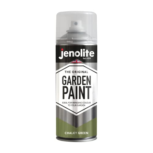 JENOLITE Gartenmöbel-Sprühfarbe | KREIDEGRÜN | Ideal für Gartenmöbel und Ornamente | Anwendung auf Holz, Metall, Kunststoff, Stein, Keramik | 400ml | PANTONE 378U von JENOLITE