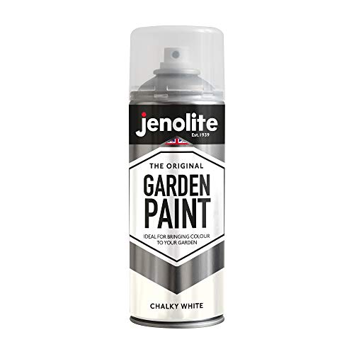 JENOLITE Gartenmöbel-Sprühfarbe | KREIDEWEISS | Ideal für Gartenmöbel und Ornamente | Anwendung auf Holz, Metall, Kunststoff, Stein, Keramik | 400ml | RAL 9016 von JENOLITE