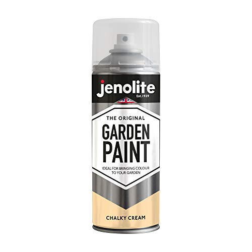 JENOLITE Gartenmöbel-Sprühfarbe | KREIDECREME | Ideal für Gartenmöbel und Ornamente | Anwendung auf Holz, Metall, Kunststoff, Stein, Keramik | 400ml | RAL 1015 von JENOLITE