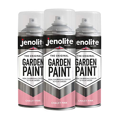 JENOLITE Gartenmöbel Sprühfarbe | Kreiderosa | 3 x 400ml | ideal für Gartenmöbel & Dekoration | Verwendung auf Holz, Metall, Kunststoff, Stein, Keramik (RAL 3014) von JENOLITE