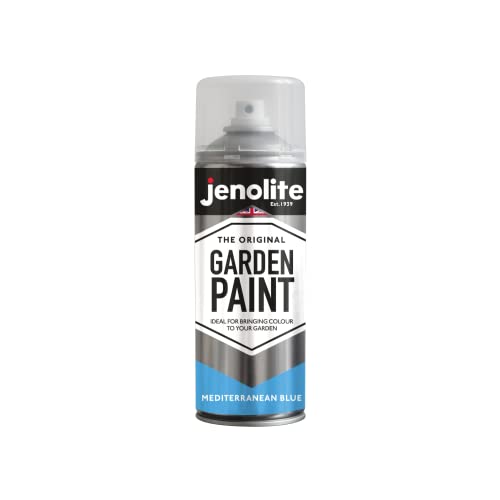 JENOLITE Gartenmöbel-Sprühfarbe | KREIDIGES MITTELMEERBLAU | Ideal für Gartenmöbel und Ornamente | Anwendung auf Holz, Metall, Kunststoff, Stein, Keramik | 400ml von JENOLITE