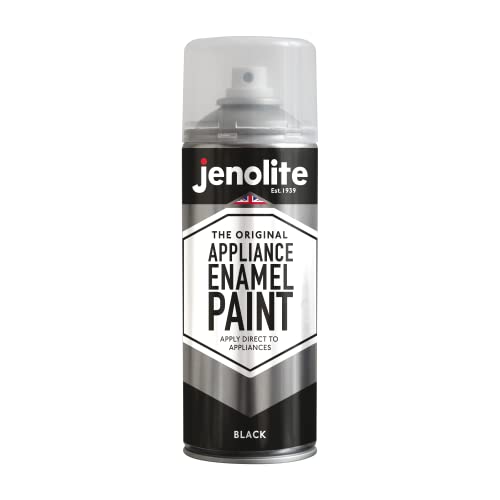 JENOLITE Haushaltsgeräte Emaillefarbe | schwarz | 400 ml (zum Reparieren und Restaurieren von Kühlschränken, Gefrierschränken, Waschmaschinen etc.) von JENOLITE