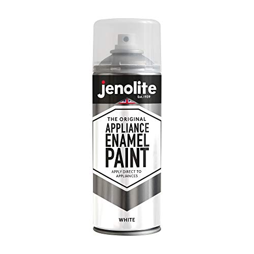 JENOLITE Haushaltsgeräte Emaillefarbe | weiß | 400 ml (zum Reparieren und Restaurieren von Kühlschränken, Gefrierschränken, Waschmaschinen etc.) von JENOLITE