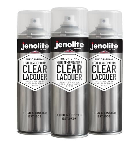 JENOLITE Hitzebeständiger Klarlack | 650 °C | 3x500ml | Klarlackspray wasserfest | Transparente Mehrflächenfarbe | Für Hochtemperaturbereiche, einschließlich Automobileinsatz von JENOLITE