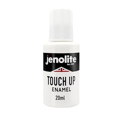 JENOLITE Emaille-Lack- und Reparaturset, 20 ml, Kratzer-Reparatur, Ausbesserungsfarbe für Küchengeräte, Waschbecken, Badewanne, Duschwanne, Mikrowelle, Kühlschrank, Heizkörper, Metall von JENOLITE