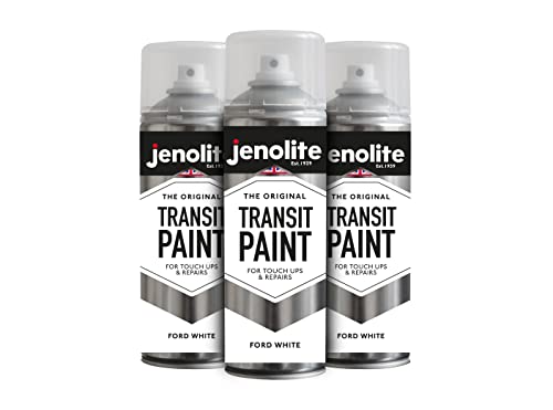 JENOLITE Transit Lackspray | Weiß | 3 x 400ml | Ausbesserungs- und Reparaturlack für Autos und Transporter (Diamantweiß XSC691) von JENOLITE