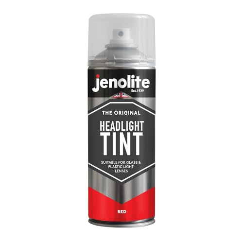 JENOLITE Scheinwerfer-Tönungsspray | ROT | 400 ml | Transparente Tönungsfarbe | Dezente Styling-Linsentönung für Autorücklichter | Geeignet für Glas- und Kunststofflinsen von JENOLITE