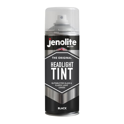 JENOLITE Scheinwerfer-Tönungsspray | SCHWARZ | 400 ml | Transparente Tönungsfarbe | Dezente Styling-Linsentönung für Autorücklichter | Geeignet für Glas- und Kunststofflinsen von JENOLITE