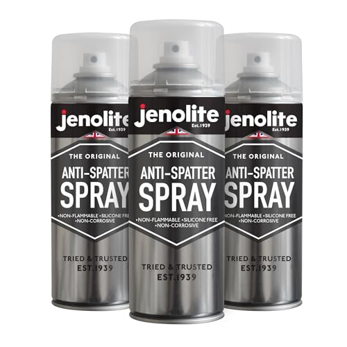JENOLITE Schweißschutzspray Aerosol | NICHT ENTFLAMMBAR | 3x500ml | Oberflächenschutz - Verhindert das Anhaften von Schweißspritzern | Silikonfrei & Nicht Korrosiv von JENOLITE