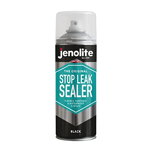 JENOLITE Stop Leak Dichtungsspray | SCHWARZ | Wasserdichter Dichtstoff | Stopft, Versiegelt & Behebt Lecks | Dachrinnen, Flachdächer, Abflussrohre, Fenster | 400ml von JENOLITE